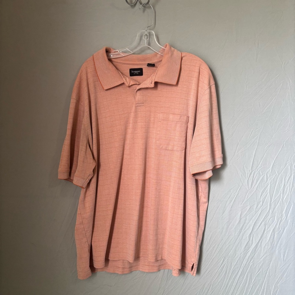Haggar Orange Polo Shirt Relaxed Fit Casual